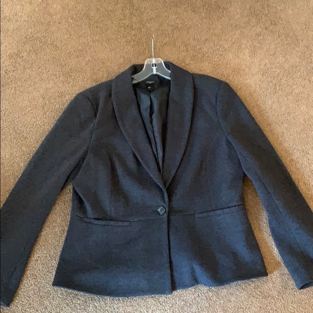 AnnTaylor size 16 blazer soft tweed gray/black